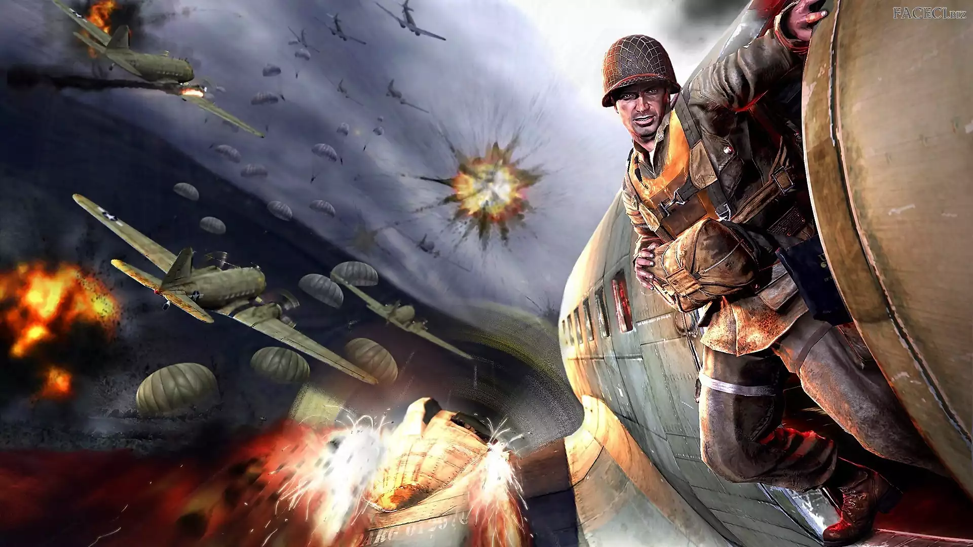 Żołnierz, Gra, Wojna, Samolot, Medal of Honor: Airborne, Kapral Boyd Travers